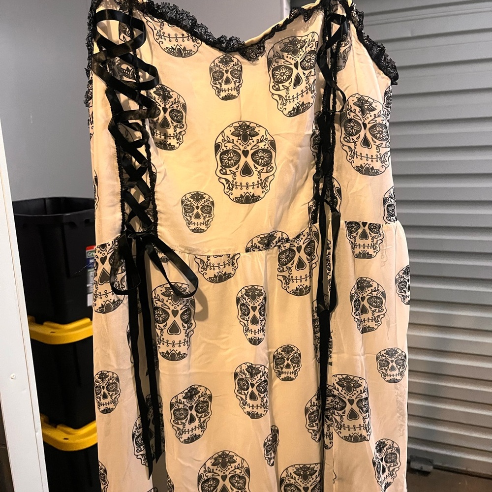 Tripp NYC White Dress with Skull and Lace